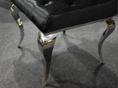 EVERLYN - SILVER/SVART MATSTOL I VELOUR