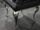 EVERLYN - SILVER/SVART MATSTOL I VELOUR