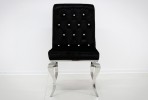 EVERLYN - SILVER/SVART MATSTOL I VELOUR