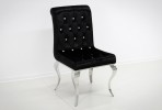 EVERLYN - SILVER/SVART MATSTOL I VELOUR