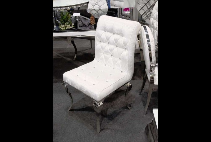 EVERLYN - SILVER/VIT MATSTOL I VELOUR