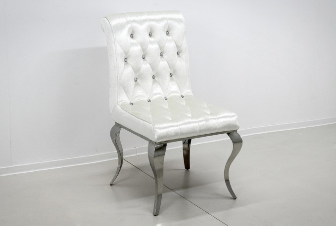 EVERLYN - SILVER/VIT MATSTOL I VELOUR