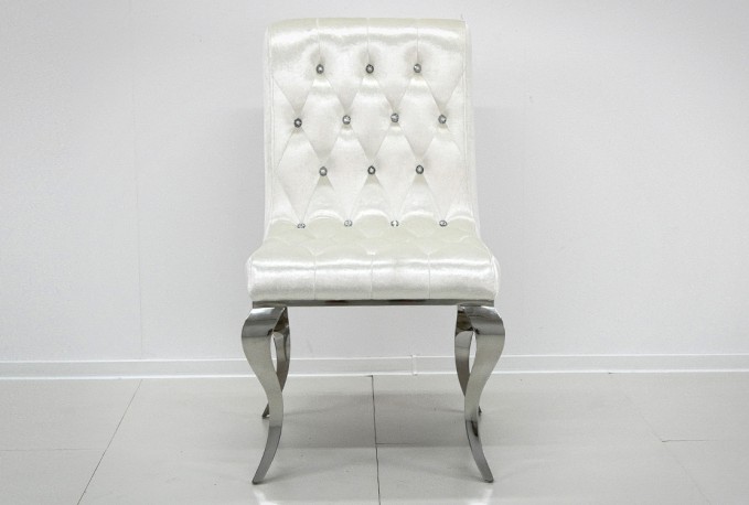 EVERLYN - SILVER/VIT MATSTOL I VELOUR