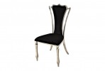 HELIN - SILVER/SVART MATSTOL I VELOUR