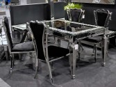 HELIN - SILVER/SVART MATSTOL I VELOUR