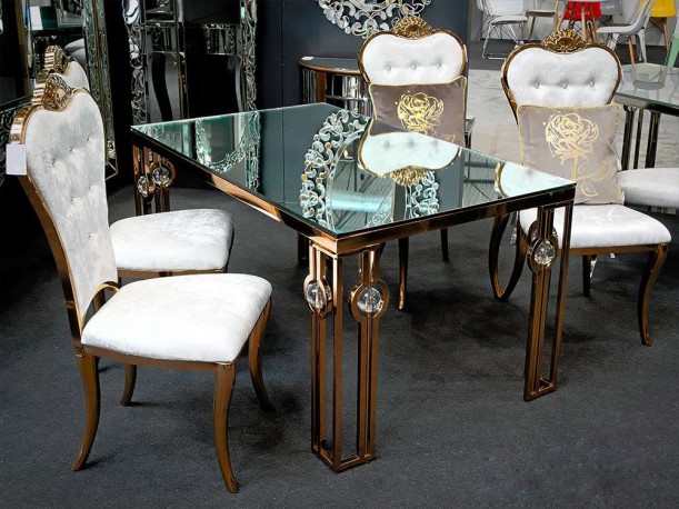FLORA - GULD/BEIGE MATSTOL I VELOUR