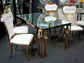 FLORA - GULD/BEIGE MATSTOL I VELOUR