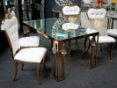 FLORA - GULD/BEIGE MATSTOL I VELOUR