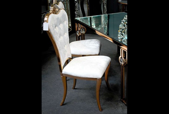 FLORA - GULD/BEIGE MATSTOL I VELOUR