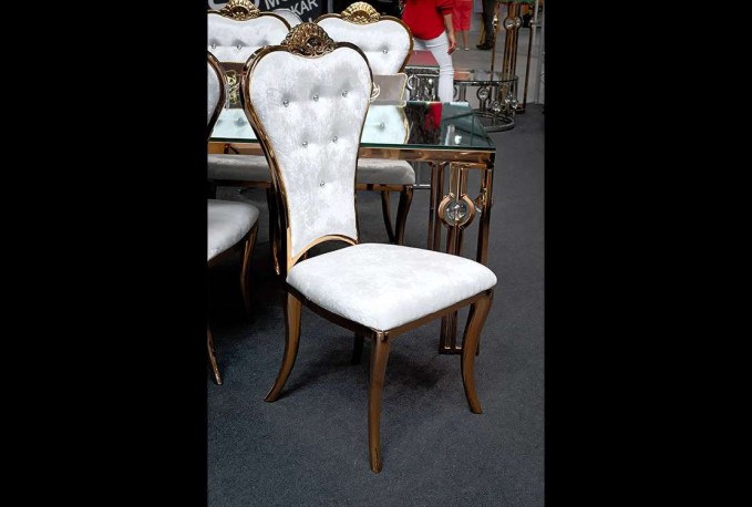 FLORA - GULD/BEIGE MATSTOL I VELOUR