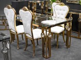 FLORA - GULD/BEIGE MATSTOL I VELOUR
