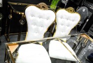FLORA - GULD/BEIGE MATSTOL I VELOUR