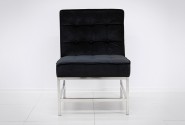 JARUND - 75CM VELOUR FÅTÖLJ I SVART OCH SILVER