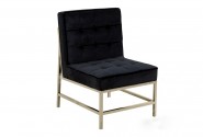 JARUND - 75CM VELOUR FÅTÖLJ I SVART OCH SILVER