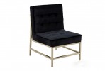 JARUND - 75CM VELOUR FÅTÖLJ I SVART OCH SILVER