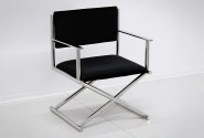 JARUND - 64CM VELOUR FÅTÖLJ I SVART OCH SILVER