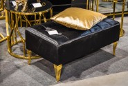 ERNA - 90CM SVART/GULD SITTBÄNK I VELOUR