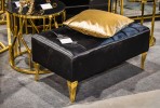 ERNA - 90CM SVART/GULD SITTBÄNK I VELOUR