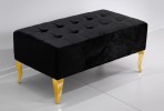 ERNA - 90CM SVART/GULD SITTBÄNK I VELOUR