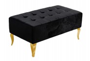 ERNA - 90CM SVART/GULD SITTBÄNK I VELOUR