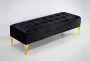 ERNA - 140CM SVART/GULD SITTBÄNK I VELOUR