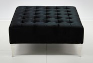 ERNA - 90X90CM SILVER/SVART SITTPALL I VELOUR