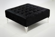 ERNA - 90X90CM SILVER/SVART SITTPALL I VELOUR
