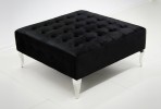 ERNA - 90X90CM SILVER/SVART SITTPALL I VELOUR