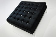 ERNA - 90X90CM SILVER/SVART SITTPALL I VELOUR