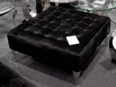 ERNA - 90X90CM SILVER/SVART SITTPALL I VELOUR