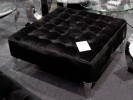 ERNA - 90X90CM SILVER/SVART SITTPALL I VELOUR
