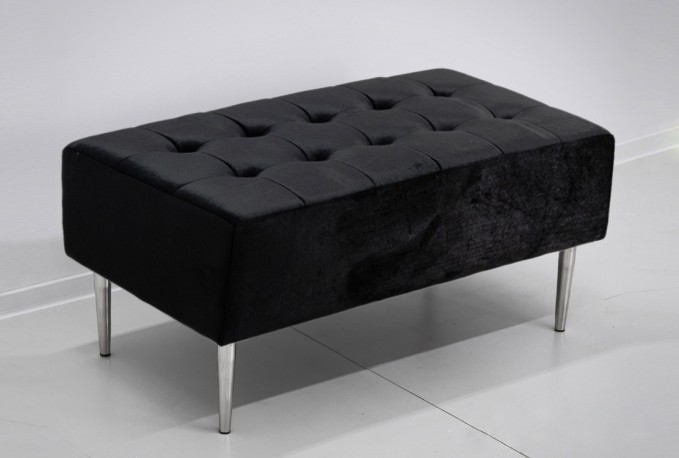KAYA - 90X50CM SITTPALL I SVART SAMMET