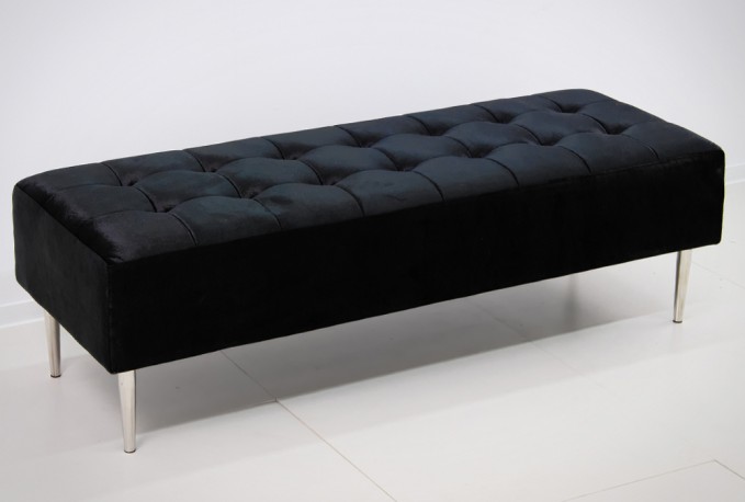 KAYA - 140X50CM SITTPALL I SVART SAMMET
