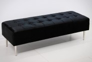 KAYA - 140X50CM SITTPALL I SVART SAMMET