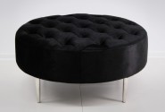KAYA - 90X90CM RUND SITTPALL I SVART SAMMET