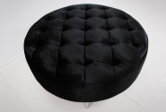 KAYA - 90X90CM RUND SITTPALL I SVART SAMMET