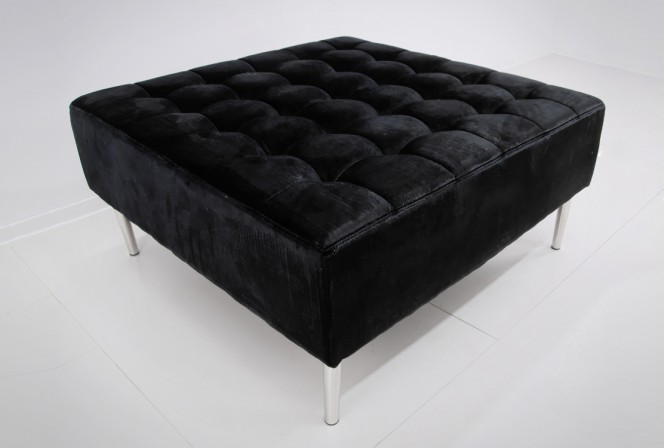 KAYA - 90X90CM KVADRATISK SITTPALL I SVART SAMMET 2