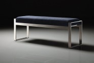 CORINNE - 130CM SILVER/SVART SITTBÄNK I ECO-LÄDER
