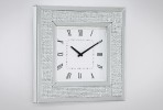 FIA - 50X50CM SILVER KLOCKA M. RAM AV GLASSTENAR