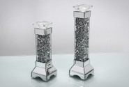 DANIELLA - 12x35CM LJUSSTAKE M. KRISTALLDETALJER