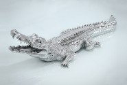 ZOÉ - 87CM PRYDNADSKROKODIL I SILVER