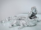 ZOÉ - 87CM PRYDNADSKROKODIL I SILVER
