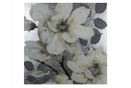 ASKAR - 120X120CM TAVLA SILVER BLOMSTERMOTIV
