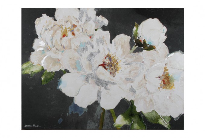 AVENA - 90X120CM TAVLA VITA BLOMMOR