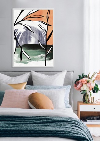 BUZTER - 102X142CM AKVARELL LÖV TAVLA