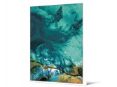 PICTURE TURQUOISE GOLDEN WAVE 104x144 cm