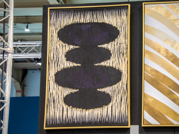 LARIA - 62X92CM ABSTRAKT TAVLA I SVART OCH GULD