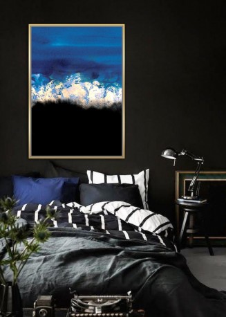 VIOLET - 102X142CM ABSTRAKT TAVLA I SVART OCH BLÅTT