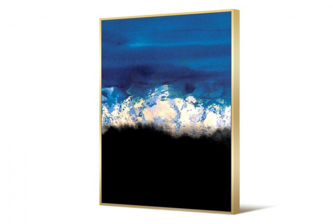 VIOLET - 102X142CM ABSTRAKT TAVLA I SVART OCH BLÅTT 2