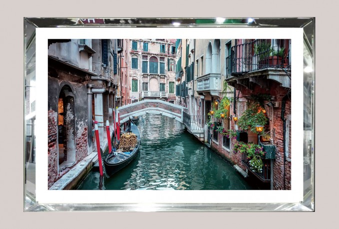 BELINDA - 80X60CM TAVLA M. VENEDIG, RAM AV SPEGELGLAS